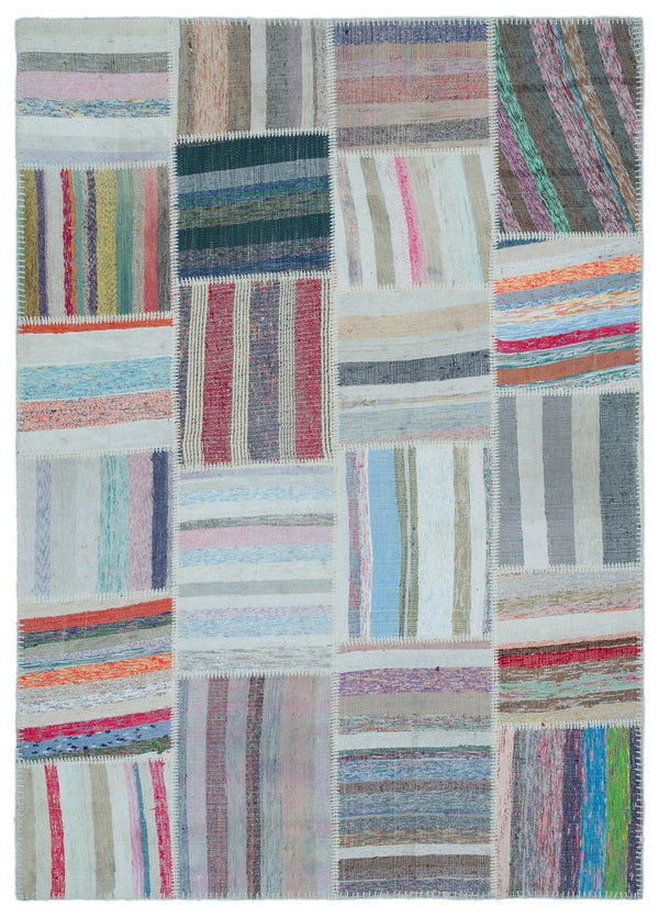 Bej Geometrik Modern Yün Halı 160x224