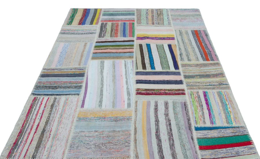 Bej Geometrik Modern Yün Halı 160x224
