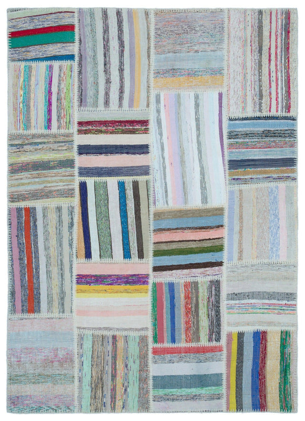 Bej Geometrik Modern Yün Halı 160x224