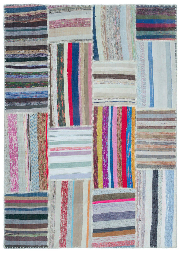 Bej Anadolu Geometrik Modern Yün Halı 160x224 - Özel Seri