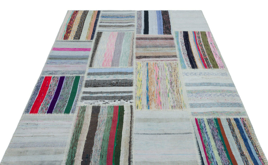 Bej Geometrik Modern Yün Halı 160x224