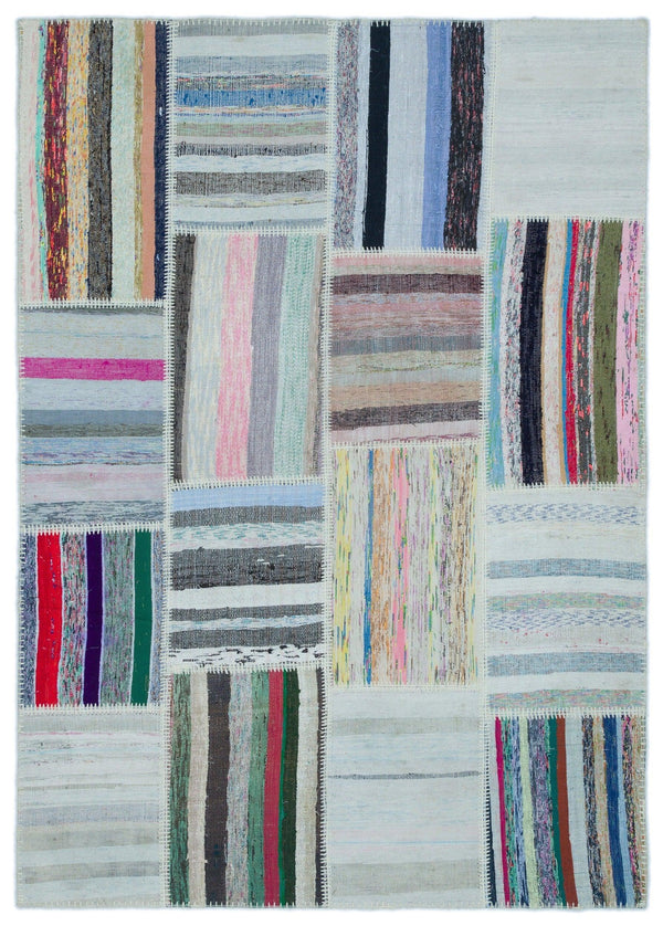 Bej Geometrik Modern Yün Halı 160x224