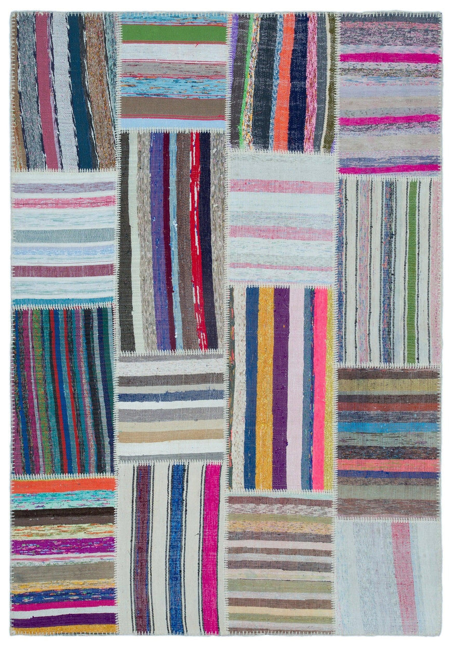 Bohem Çok Renkli Geometrik Desenli El Dokuma Halı 160x230 cm 25493 – Koridor kullanımı