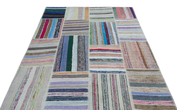 Bej Geometrik Modern Yün Halı 160x224