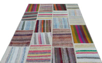Multi-Coloured Hand-Woven Rug with Geometric Pattern 160x225 cm 25500