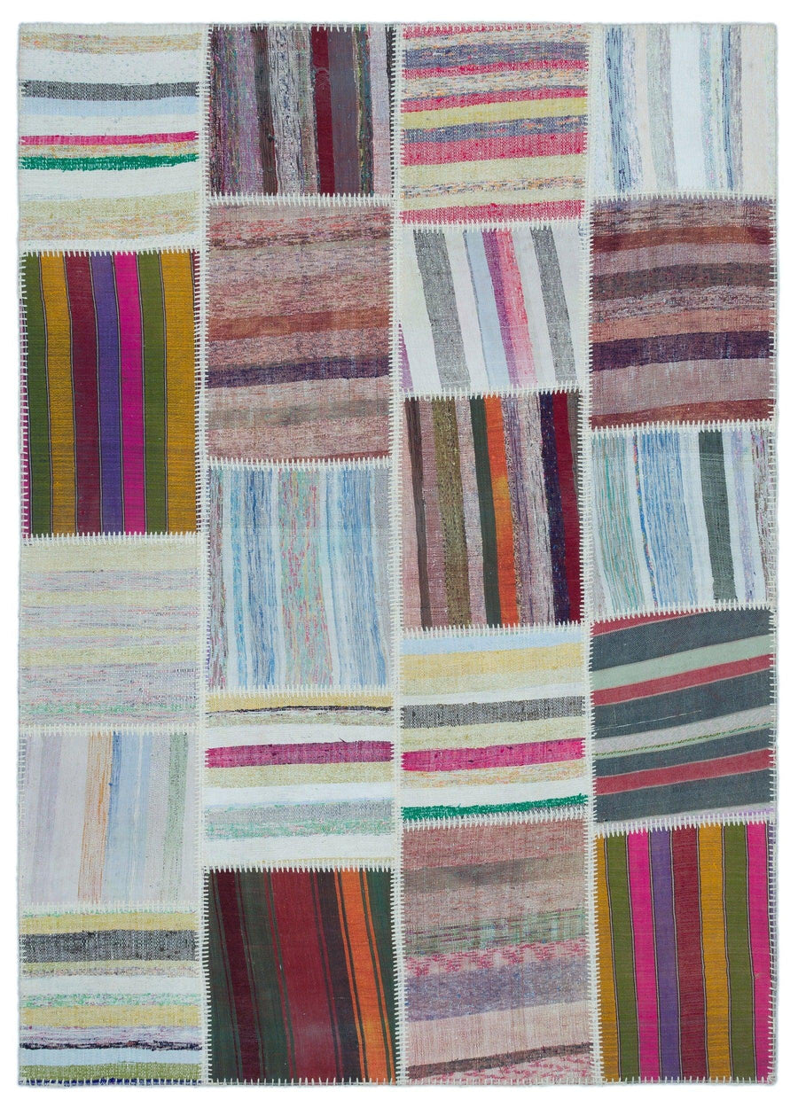 Çok Renkli El Dokuma Halı Geometrik Desenli 160x225 cm 25500 – Oturma odası kullanımı