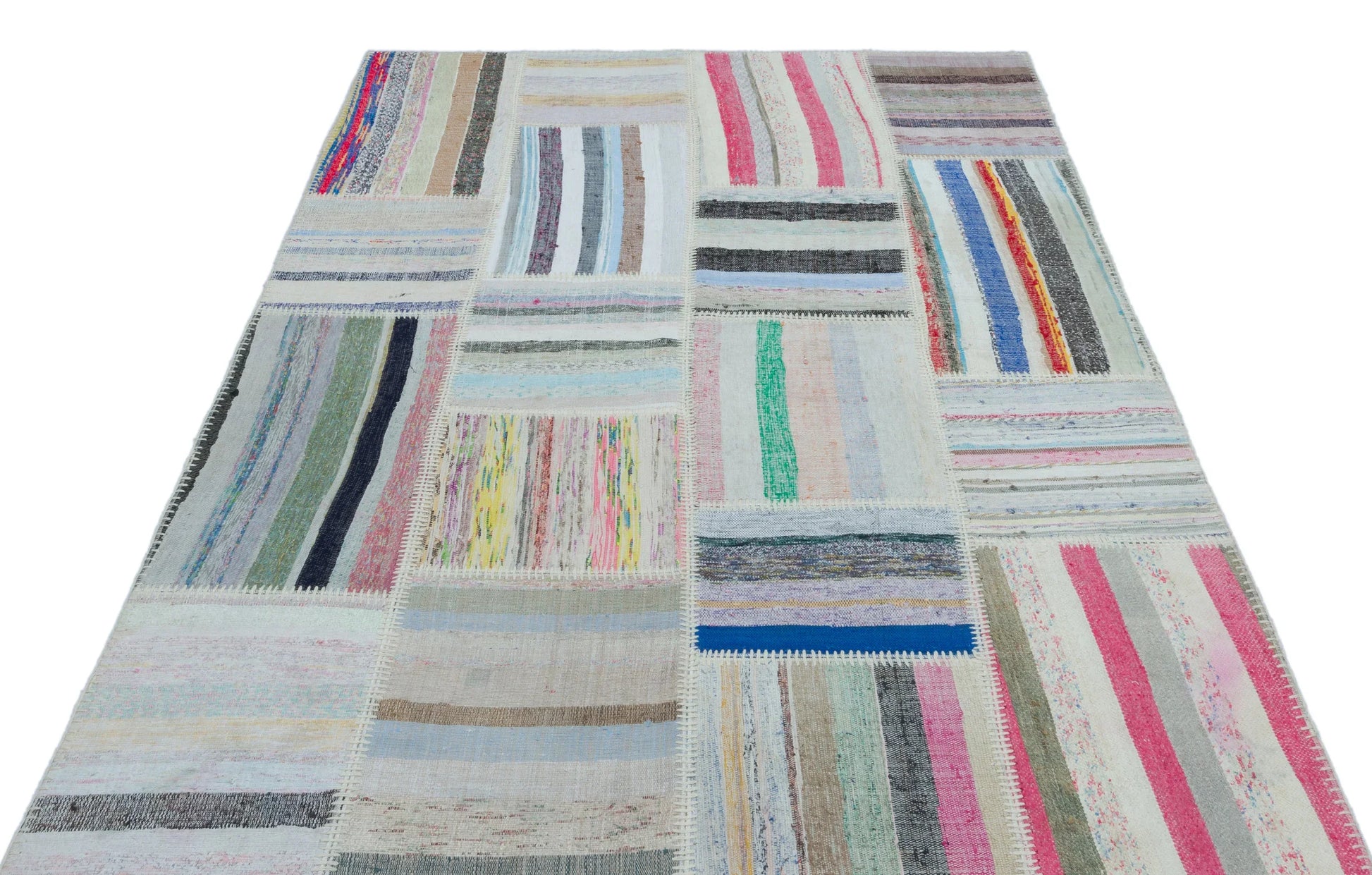 Bej Geometrik Modern Yün Halı 160x224
