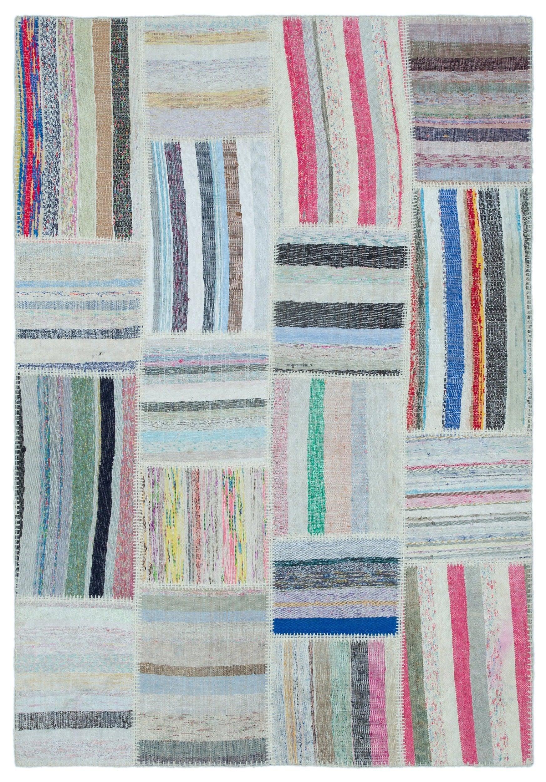 Bej Geometrik Modern Yün Halı 160x224