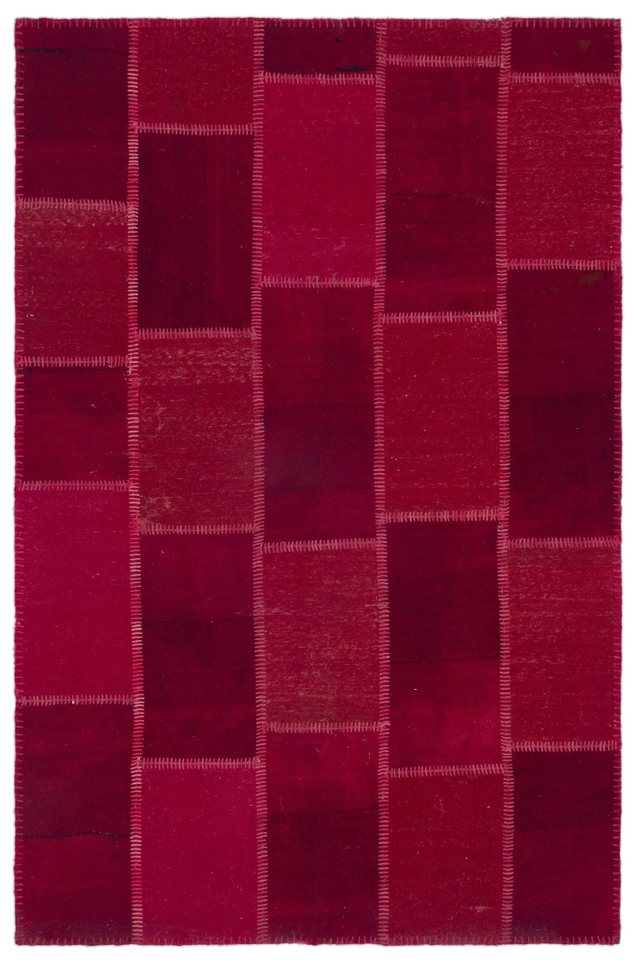 Red and Burgundy Geometric Flatweave Kilim Rug 152x232 cm (5' x 7'7") – in the hallway