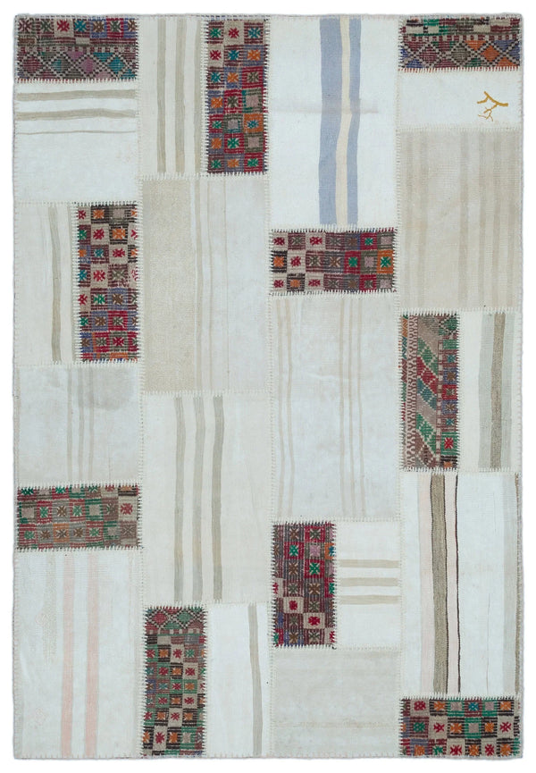 Bej Anadolu Geometrik Modern Yün Halı 160x233 - Özel Seri