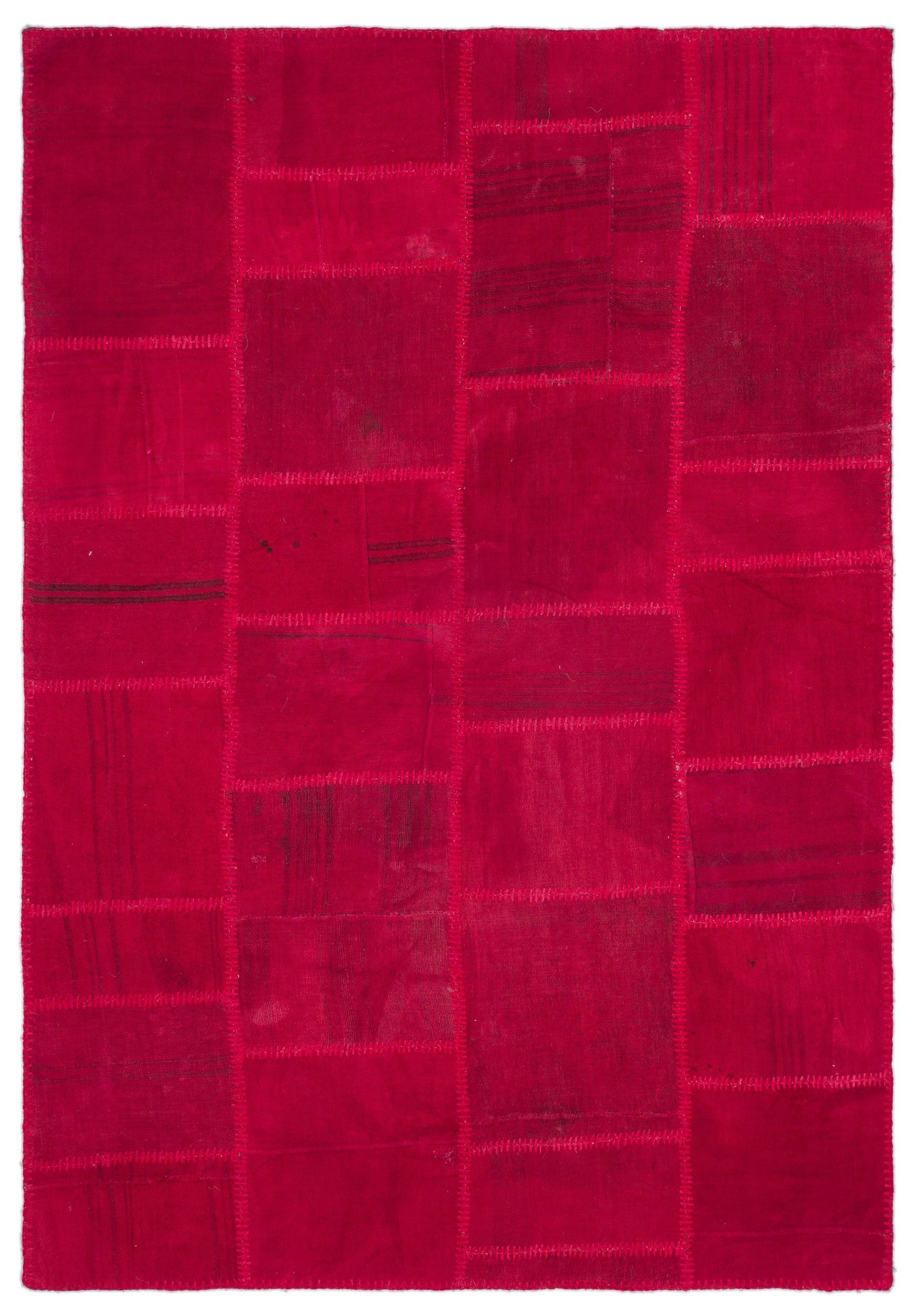 Teselya Pembe Patchwork Yün El Dokuma Halısı 154 x 225 Apex Unique