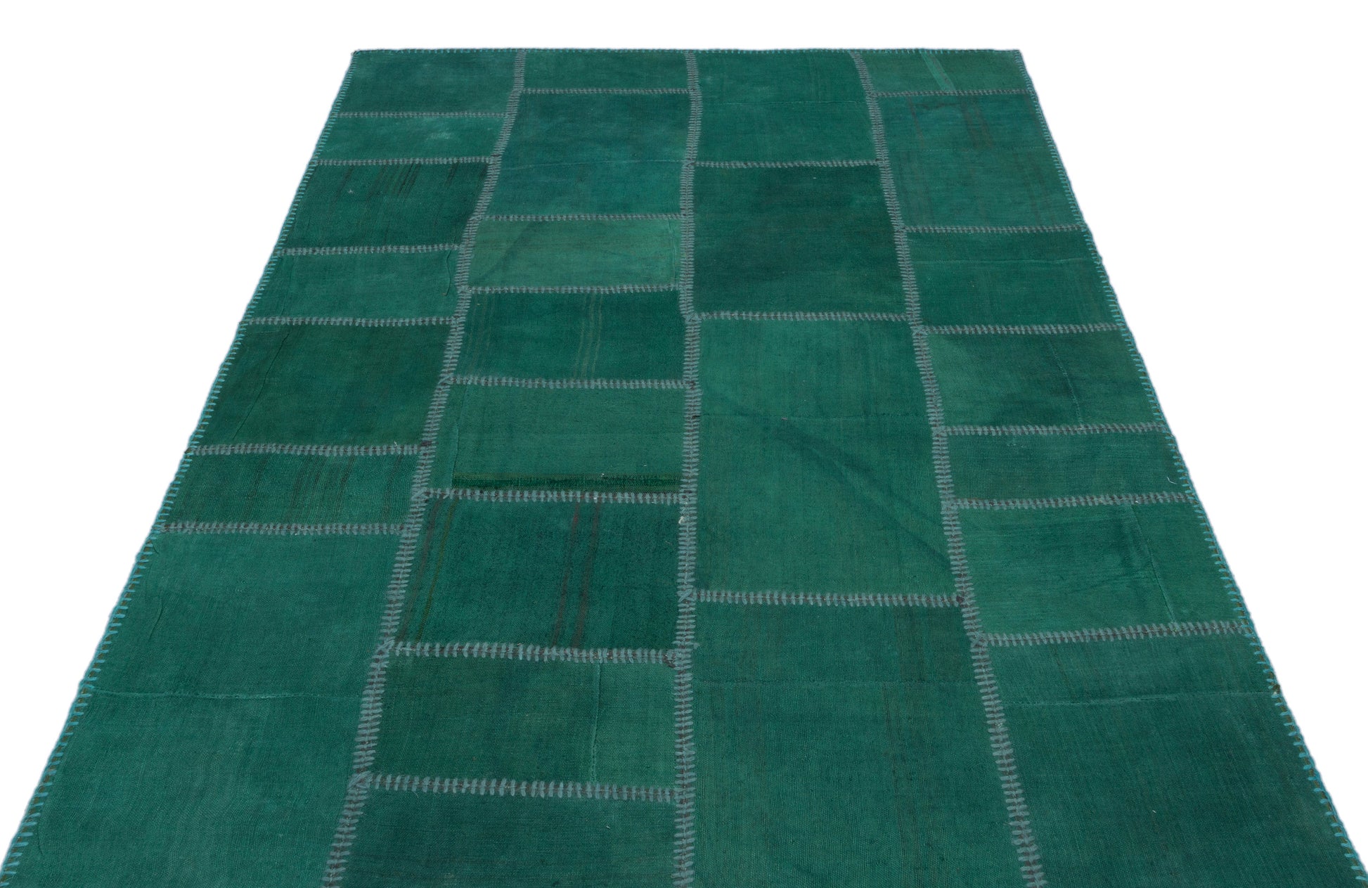 Teselya Turkuaz Patchwork Yün El Dokuma Halısı 155 x 235 Apex Unique