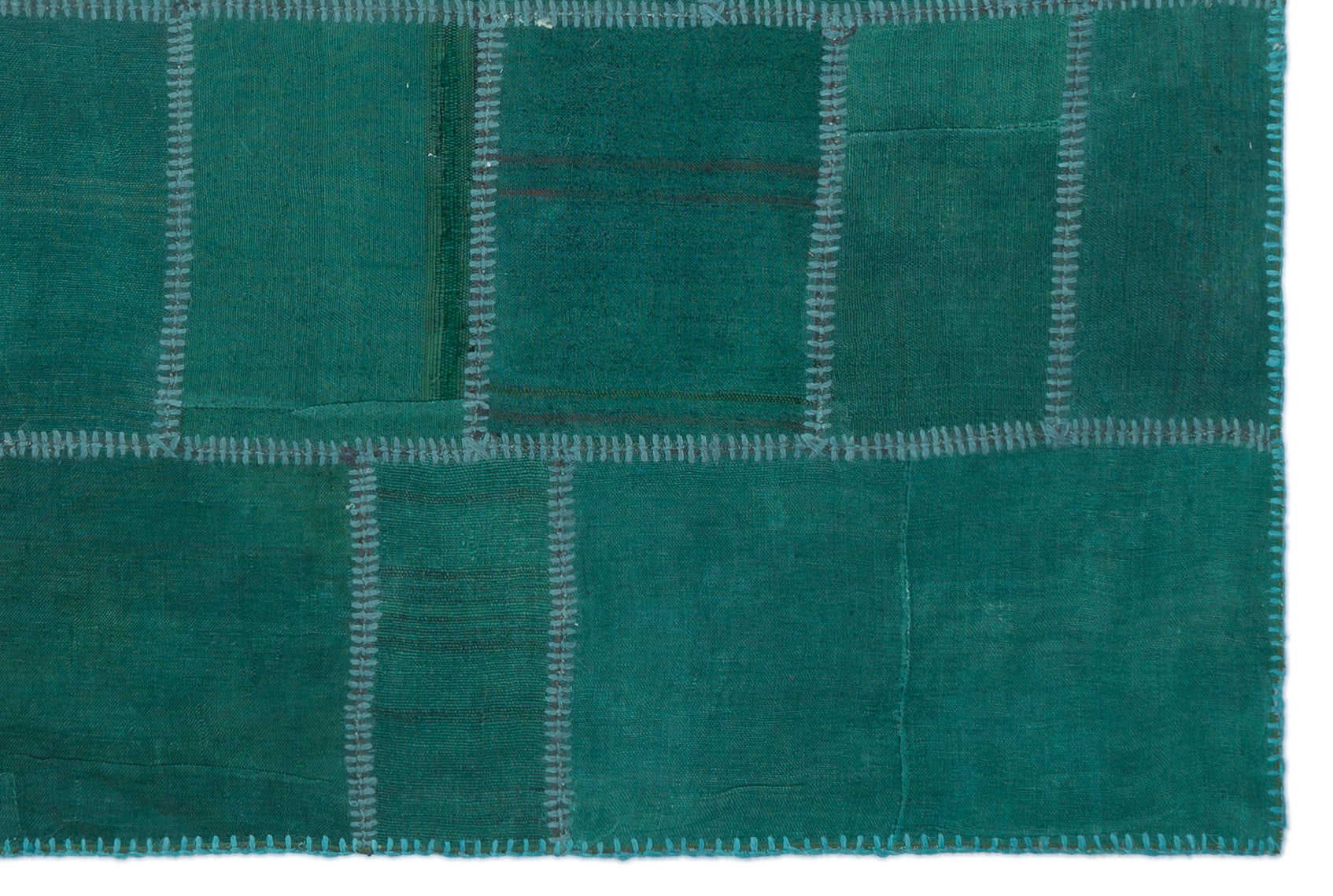 Teselya Turkuaz Patchwork Yün El Dokuma Halısı 155 x 235 Apex Unique