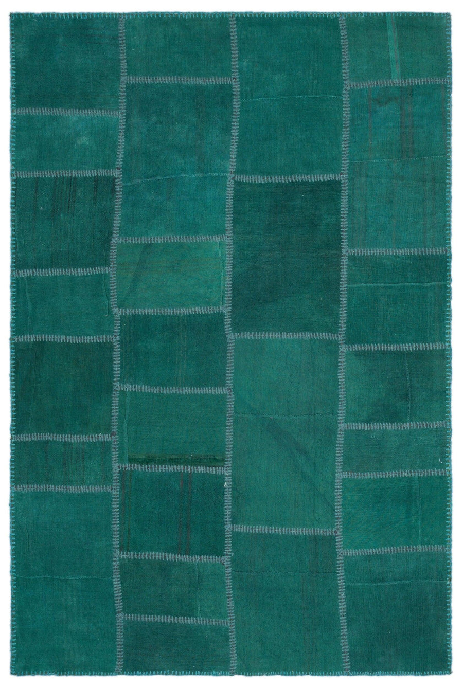 Grüner handgewebter Kelim mit geometrischem Muster 155x235 cm – im Flur