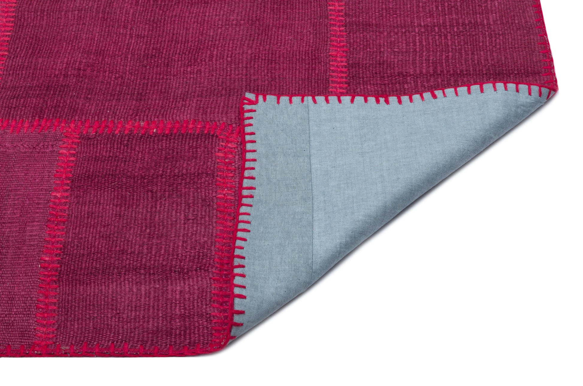 Teselya Pembe Patchwork Yün El Dokuma Halısı 162 x 231 Apex Unique