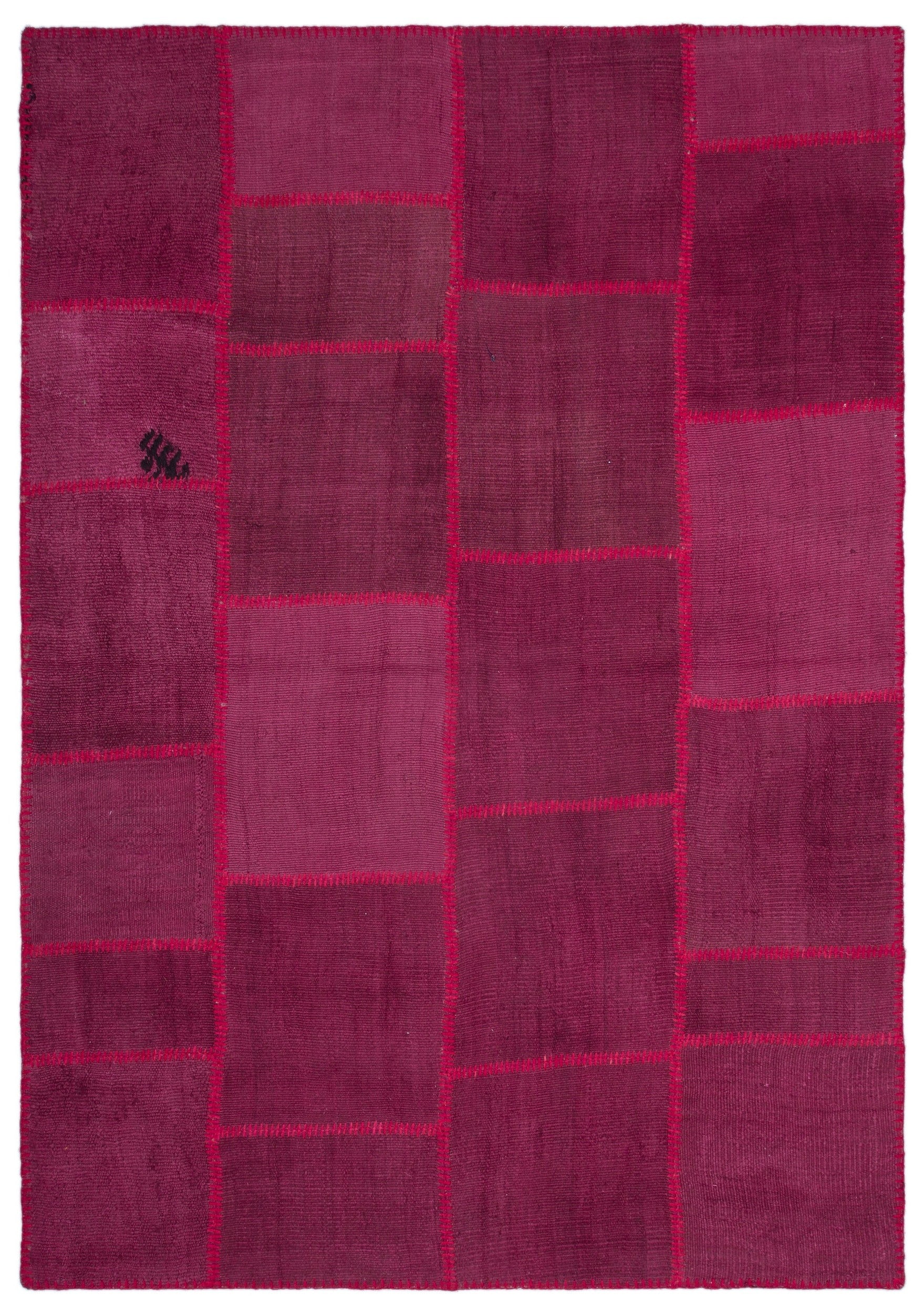 Teselya Pembe Patchwork Yün El Dokuma Halısı 162 x 231 Apex Unique