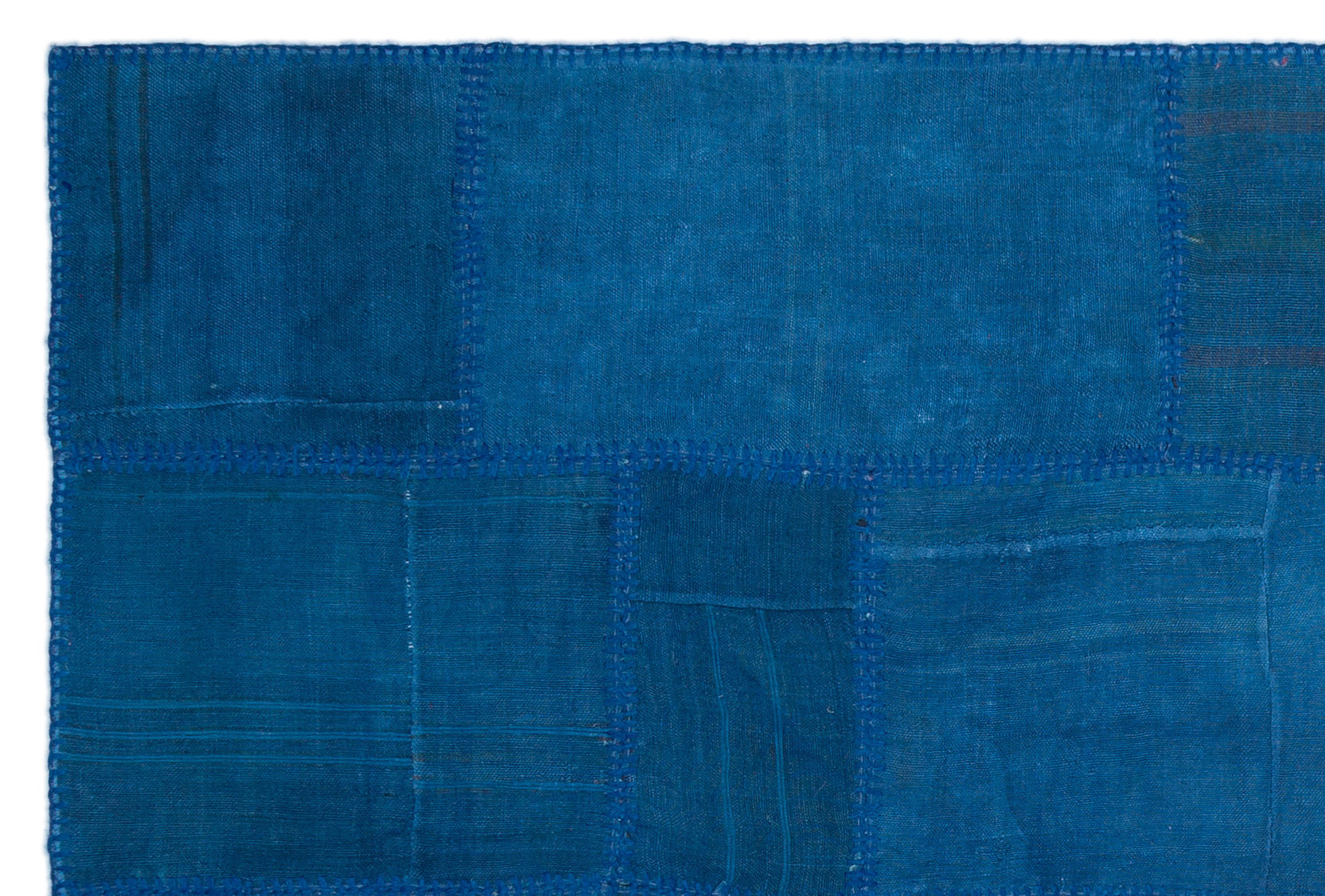 Teselya Mavi Patchwork Yün El Dokuma Halısı 154 x 230 Apex Unique