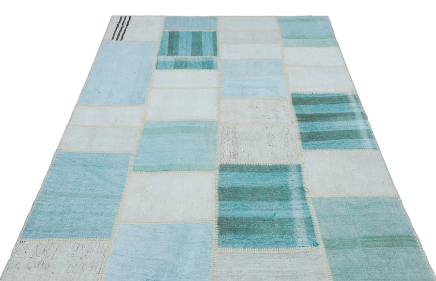 Mavi Anadolu Geometrik Modern Yün Halı 156x228 - Özel Seri