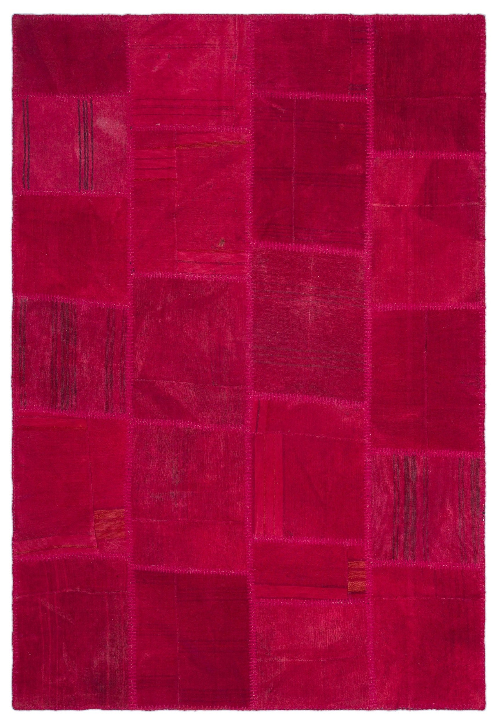 Teselya Pembe Patchwork Yün El Dokuma Halısı 157 x 234 Apex Unique