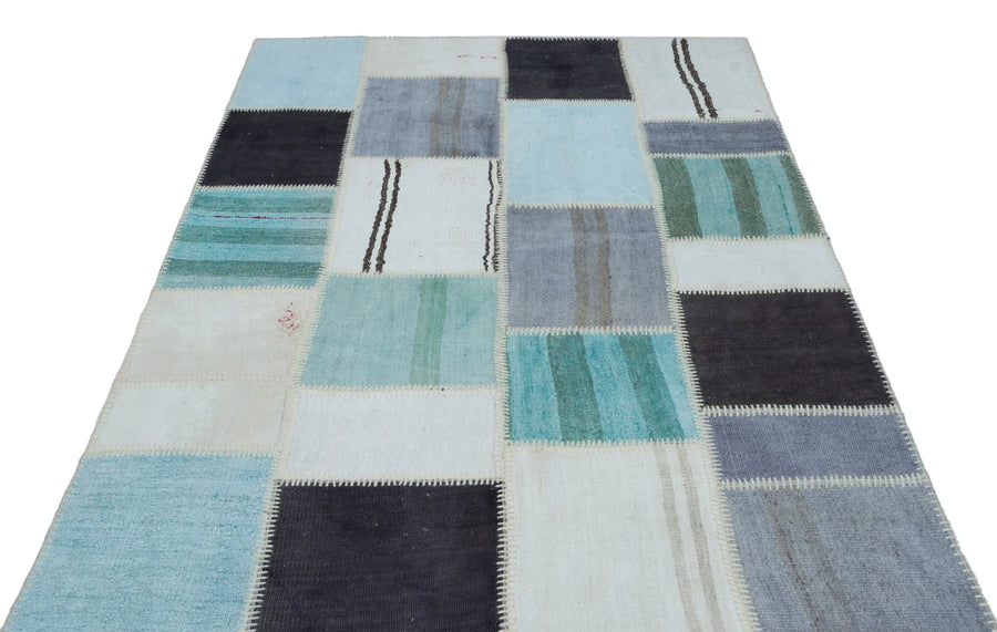 Mavi Anadolu Geometrik Modern Yün Halı 160x231 - Özel Seri