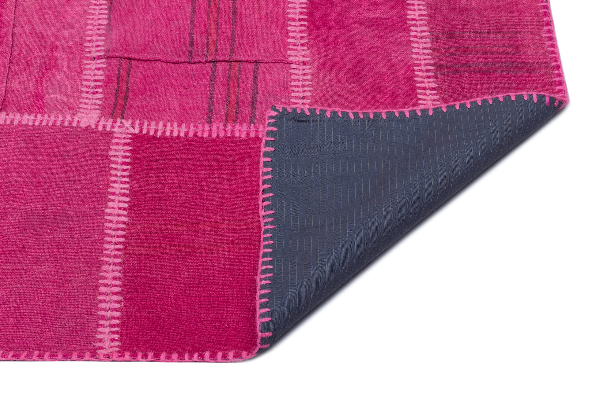 Teselya Pembe Patchwork Yün El Dokuma Halısı 155 x 234 Apex Unique