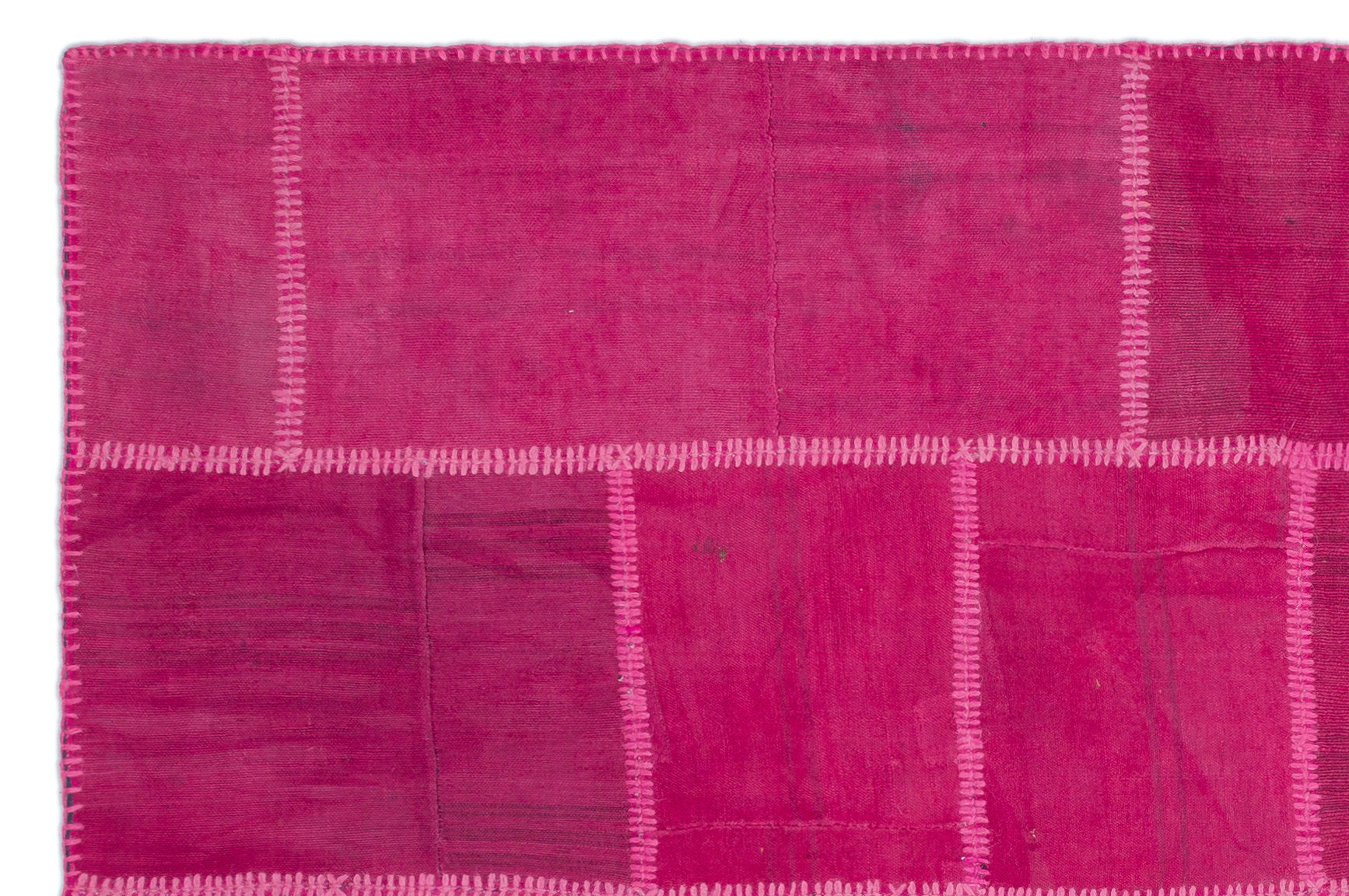 Teselya Pembe Patchwork Yün El Dokuma Halısı 155 x 234 Apex Unique