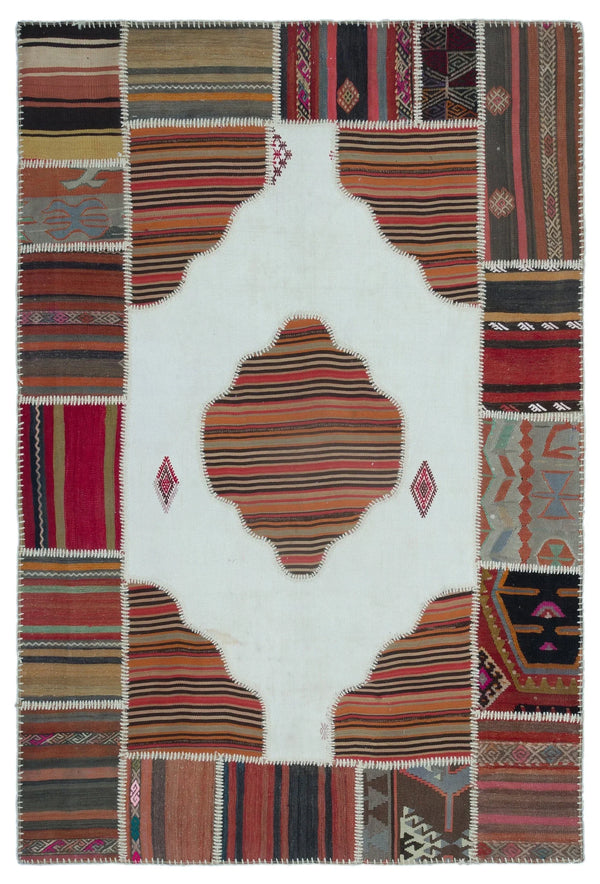 Bej Anadolu Bohem Geometrik Yün Halı 155x232 - Özel Seri