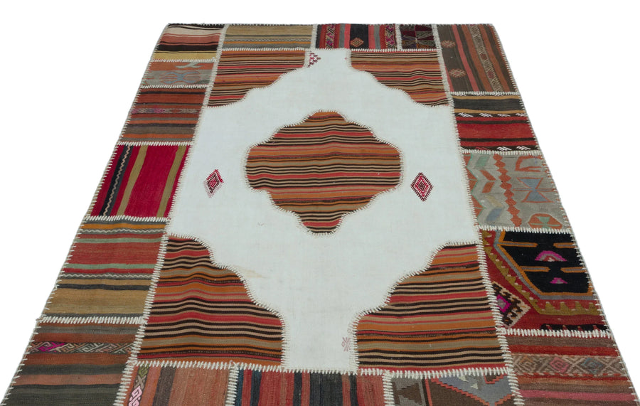 Bej Anadolu Bohem Geometrik Yün Halı 155x232 - Özel Seri