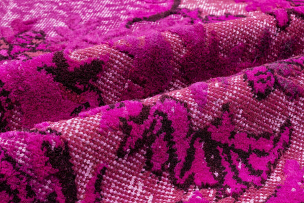 Pembe Anadolu Bohem Çiçekli Yün Halı 185x289 - Özel Seri