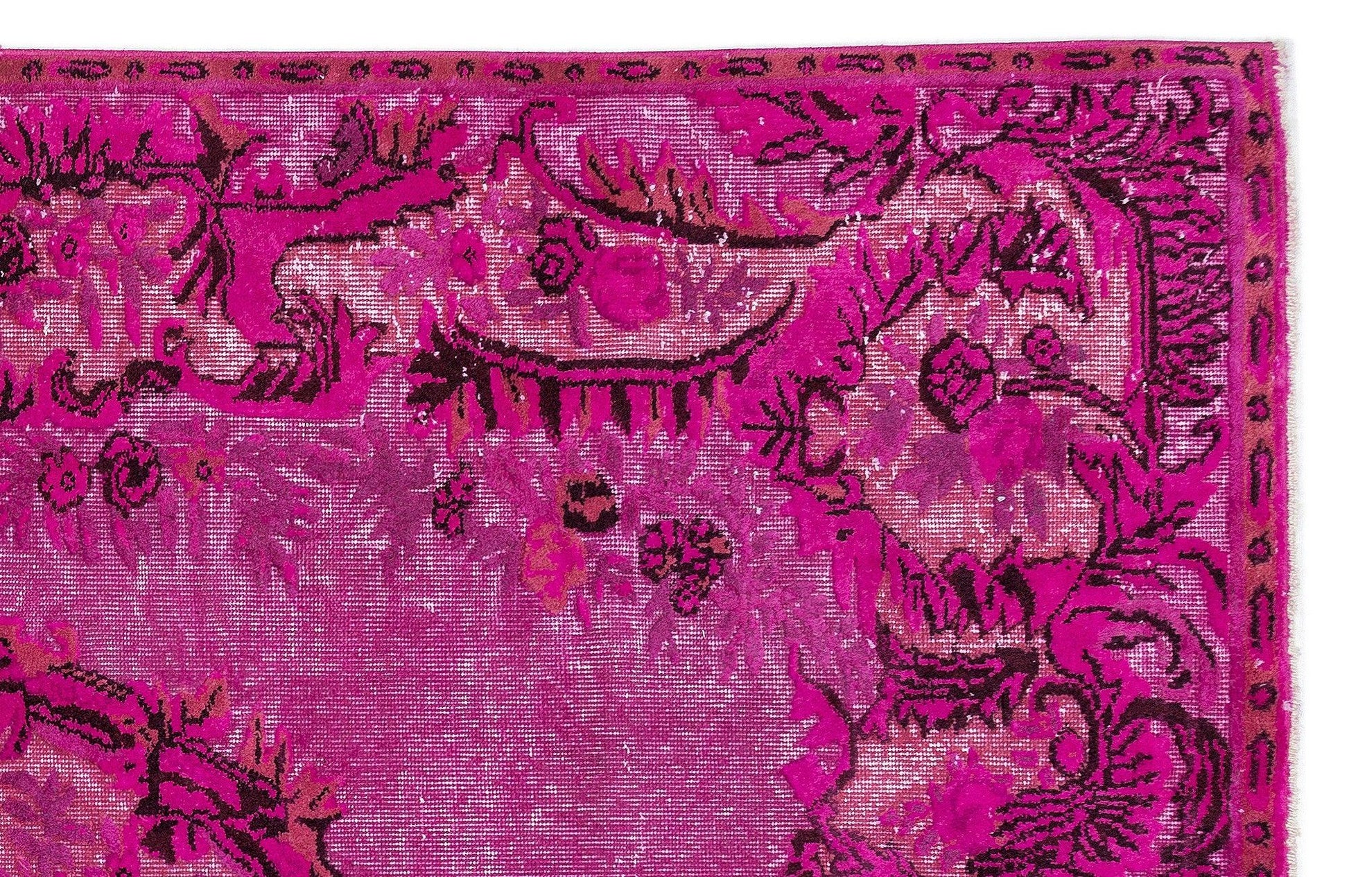 Pembe Anadolu Bohem Çiçekli Yün Halı 185x289 - Özel Seri