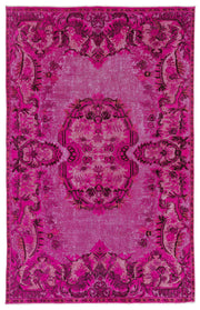 Pembe Anadolu Bohem Çiçekli Yün Halı 185x289 - Özel Seri