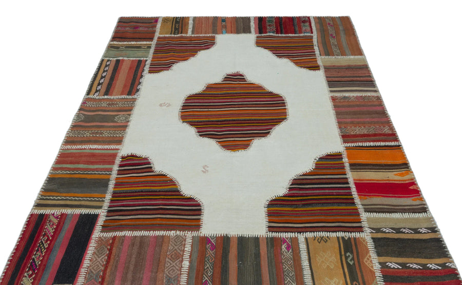Bej Anadolu Bohem Geometrik Yün Halı 161x227 - Özel Seri