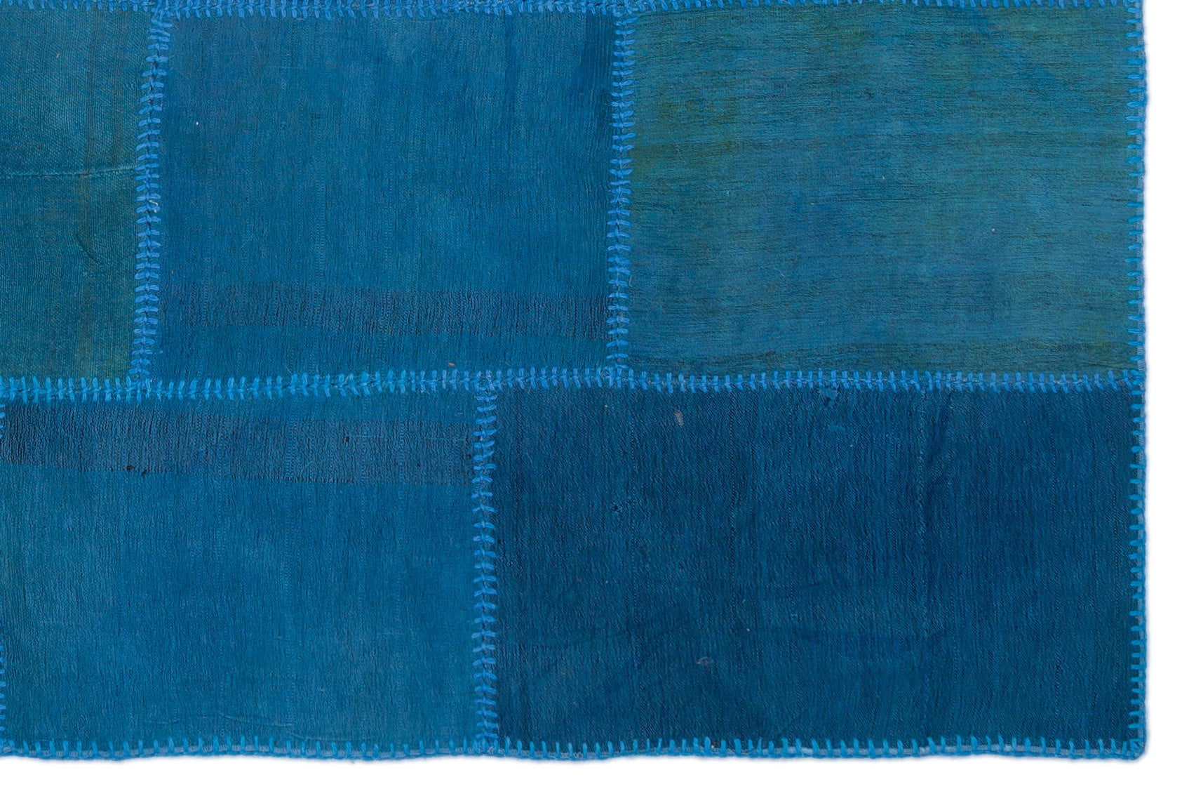 Teselya Mavi Patchwork Yün El Dokuma Halısı 155 x 230 Apex Unique