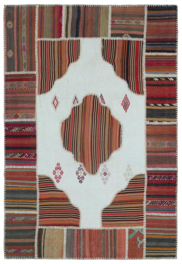 Bej Anadolu Bohem Geometrik Yün Halı 157x226 - Özel Seri