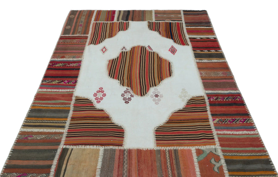 Bej Anadolu Bohem Geometrik Yün Halı 157x226 - Özel Seri