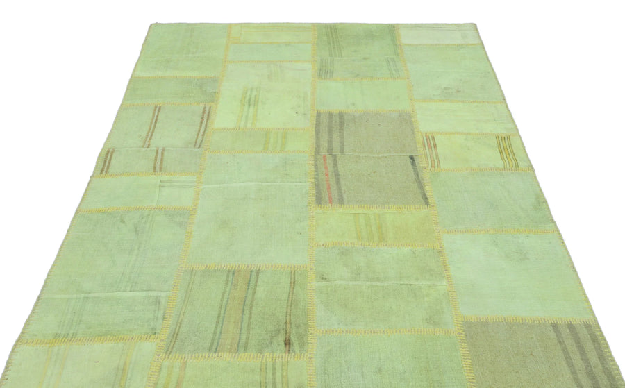 Yeşil Anadolu Eskitme Modern Yün Halı 158x234 - Özel Seri