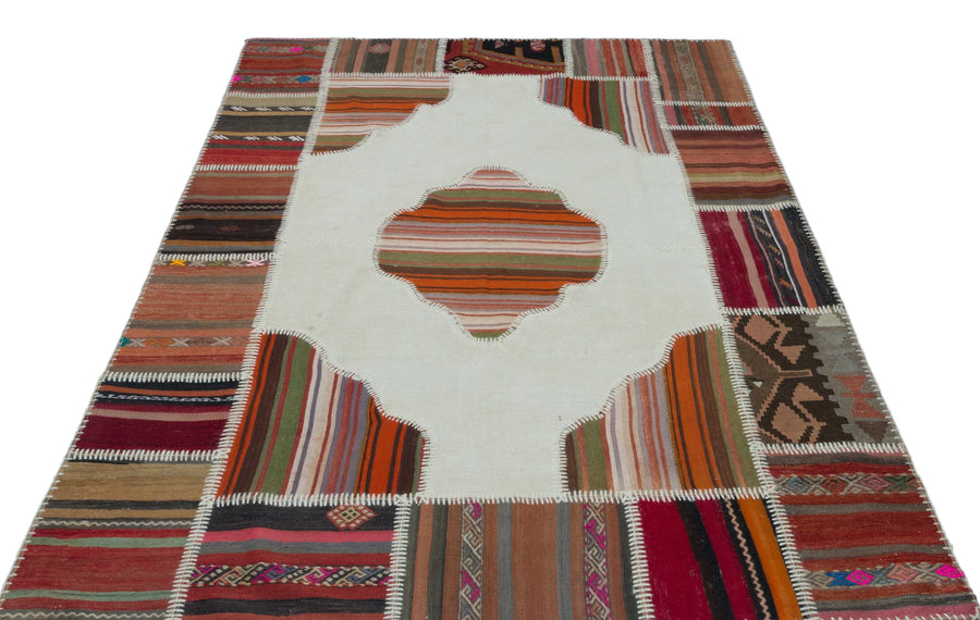 Bej Anadolu Bohem Geometrik Yün Halı 162x228 - Özel Seri