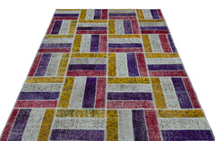 Iskece Bej Patchwork Yün El Dokuma Halısı 160 x 238 Apex Unique