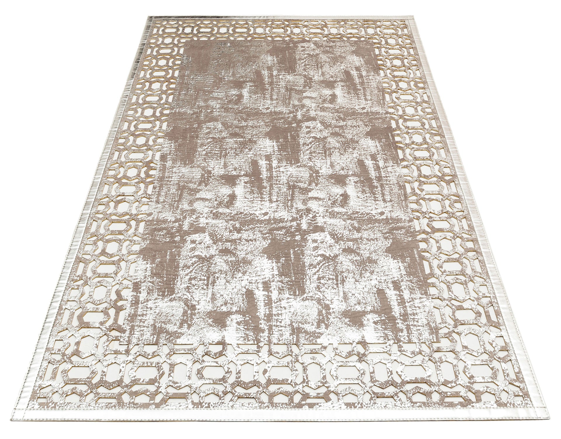 Neumarkt Gri Modern Akrilik Suni Deri Halı Eko