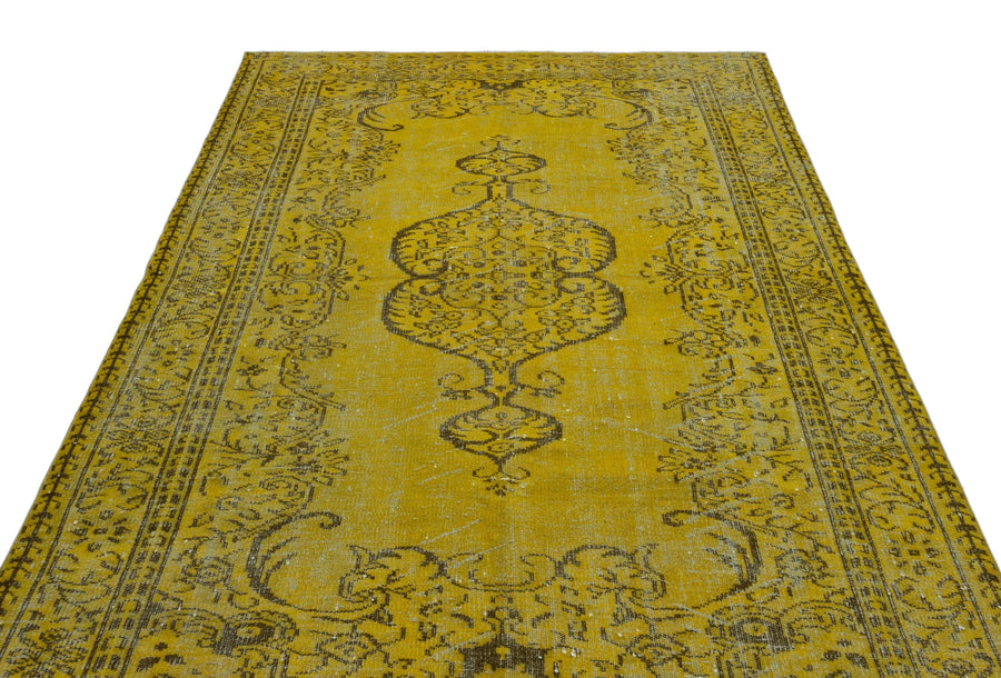 Sarı Anadolu Eskitme Klasik Yün Halı 178x291 - Özel Seri