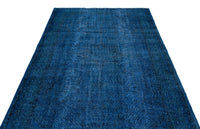 Modern Abstract Blue Hand-Knotted Wool Rug 165x284 cm (5'5" x 9'4")