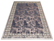 Saalfelden Mavi Modern Akrilik Suni Deri Halı Eko