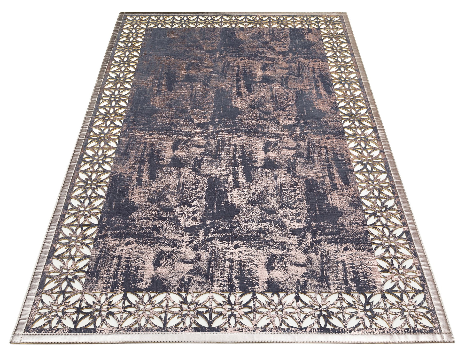 Saalfelden Mavi Modern Akrilik Suni Deri Halı Eko