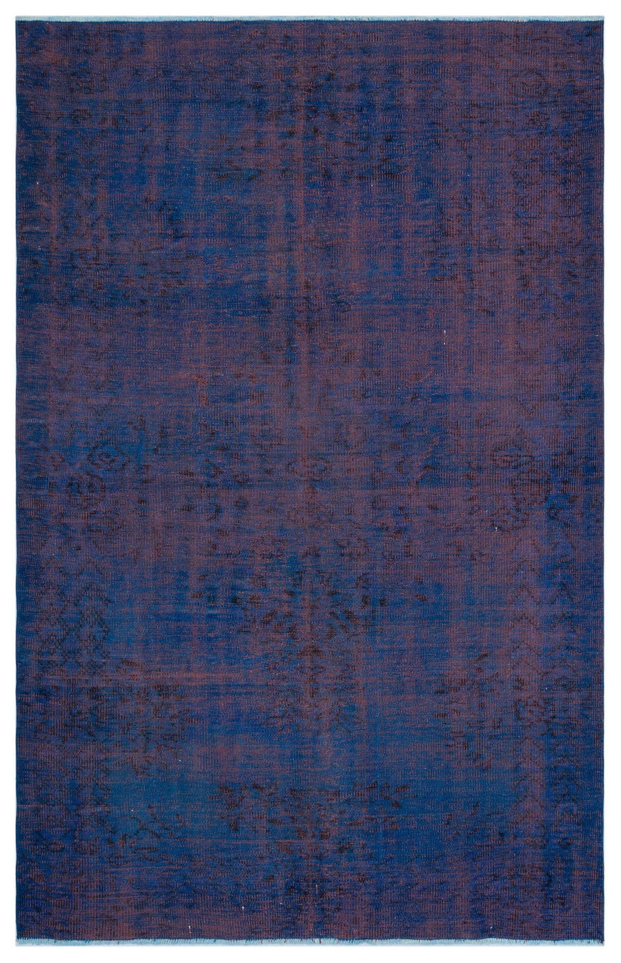 Alfombra azul marino de lana tejida a mano, con diseño abstracto, 181x286 cm 25660 – en el salón
