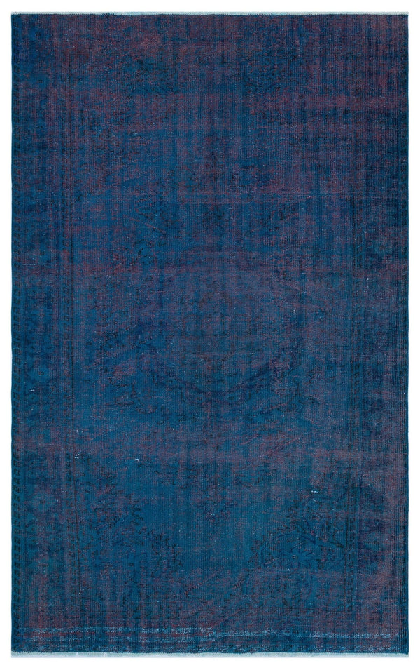 Mavi Anadolu Eskitme Geometrik Yün Halı 166x270 - Özel Seri