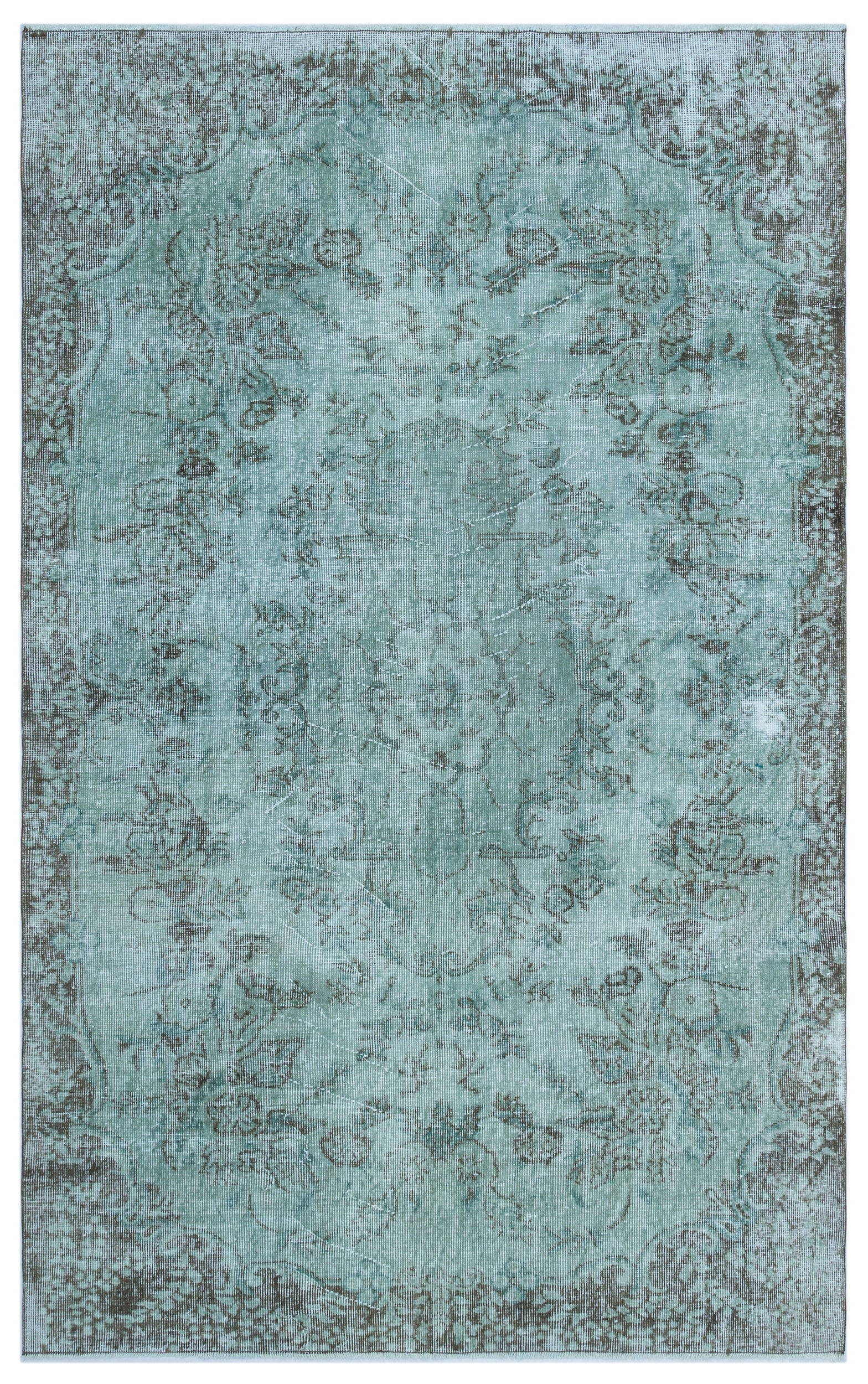 Atina Turkuaz Eskitme Yün El Dokuma Halısı 161 x 260 Apex Unique