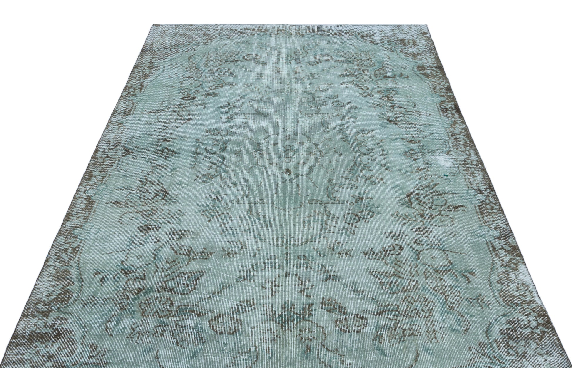 Atina Turkuaz Eskitme Yün El Dokuma Halısı 161 x 260 Apex Unique