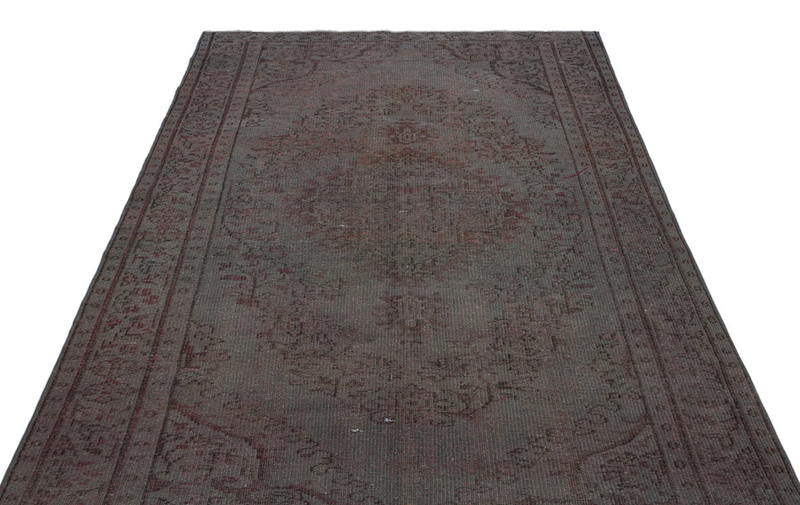 Gri Anadolu Klasik Çiçekli Yün Halı 170x264 - Özel Seri