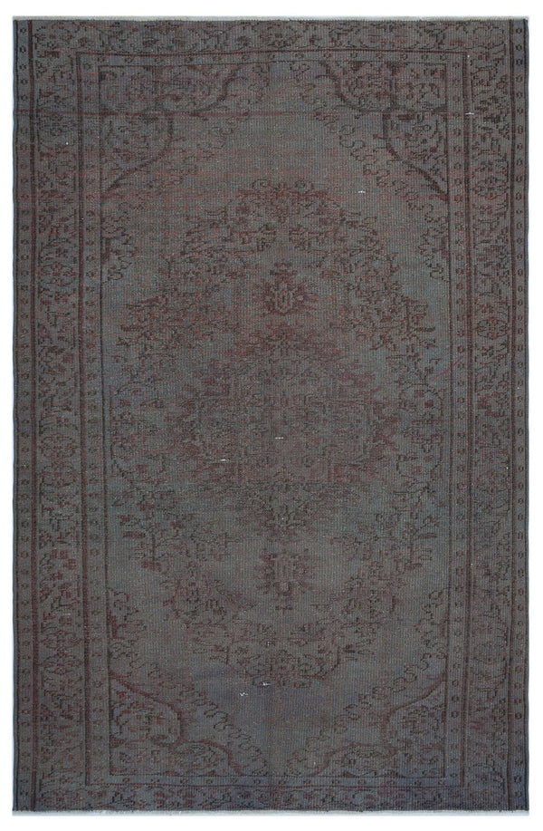 Gri Anadolu Klasik Çiçekli Yün Halı 170x264 - Özel Seri