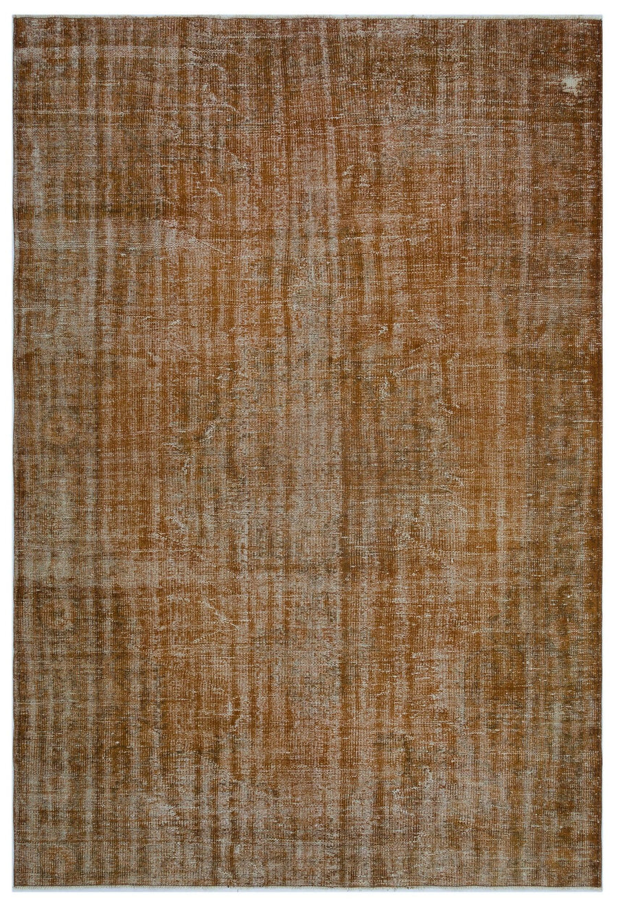 Abstract Brown & Grey Hand-Knotted Wool Rug 185x274 cm (6'1" x 9') – in the living room